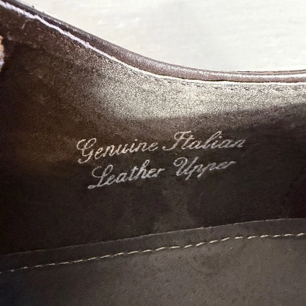 Joseph Abboud Mens Brown Italian Leather Brogue Oxford Dress Shoes Size 9.5 4HFU